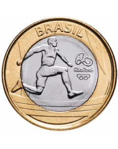 Монета 1 реал Олимпийские Игры Рио де Жанейро 2016 Легкая атлетика Бразилия 2014 UNC Mon loisir