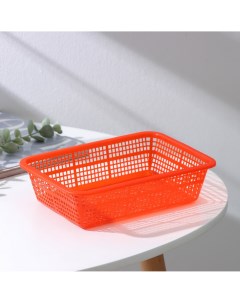 Корзинка пластиковая для хранения цвет оранжевый Nobrand
