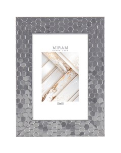 Рамка Мирам 10x15 см пластик цвет серебро Без бренда
