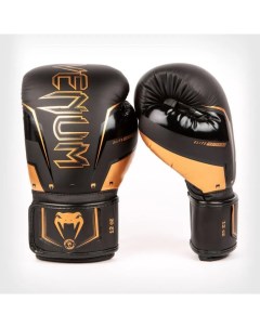 Боксерские перчатки Elite Evo 16 унций черно бронзовые Venum