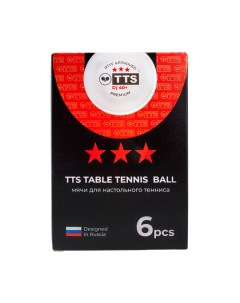 Мячи для настольного тенниса 3 DJ40 Premium Rus Pro ABS x6 White Tts