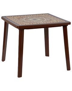Стол для дачи Греческий орнамент 80276736 brown 80x80x71 см Hoff