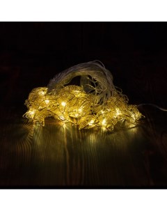 Световая гирлянда новогодняя Со звездочками золото 8447 1 4 м белый теплый Merry christmas