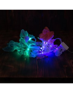 Световая гирлянда новогодняя С бабочками 8437 2 2 м разноцветный RGB Led