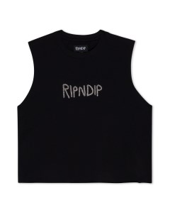 Футболка Og Cropped Rhinestone Tank Black Ripndip