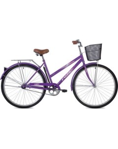 Велосипед Fiesta 2021 городской взрослый рама 20 колеса 28 фиолетовый 18 2кг с корзиной Foxx