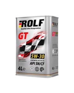 Моторное масло GT SAE 5W 30 4л синтетическое Rolf
