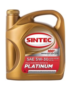 Моторное масло Platinum 7000 SAE A5 B5 5W 30 4л синтетическое Sintec
