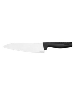 Нож кухонный Hard Edge разделочный 200мм заточка прямая стальной черный Fiskars