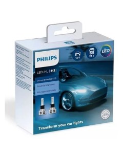 Лампа автомобильная светодиодная 11336UE2X2 H3 12 24В 19Вт 6500К 2шт Philips