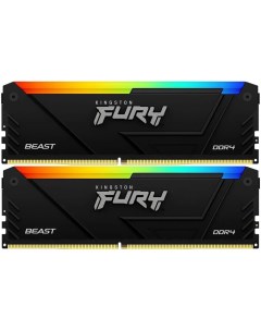 Модуль памяти DIMM 32Gb 2х16Gb DDR4 PC25600 3200MHz Fury Beast RGB Black KF432C16BB2AK2 32 Kingston