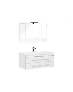 Комплект мебели Верона NEW 100 см подвесная 2 ящика белая Aquanet