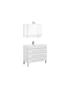 Комплект мебели Верона NEW 100 см напольный 3 ящика белая Aquanet