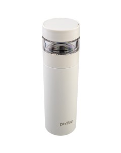 Термос для напитков PF_E1370 с фильтром для чая объем 0 4 л белый Perfeo