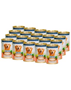 Консервы для собак NaturLine с телятиной и рисом 20шт по 400г Happy dog