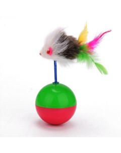 Игрушка неваляшка мышка на шарике разноцветный Bentfores