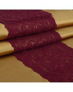 Кружевная эластичная ткань 230 мм 2 7 0 5 м цвет бордовый Арт узор
