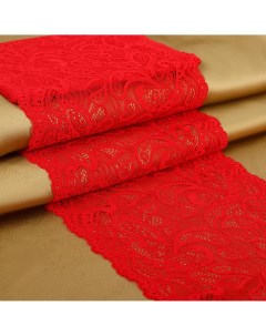 Кружевная эластичная ткань 230 мм 2 7 0 5 м цвет красный Арт узор