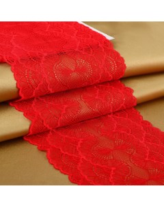 Кружевная эластичная ткань 180 мм 2 7 0 5 м цвет красный Арт узор