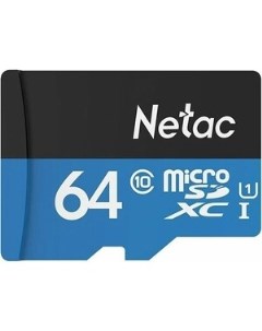 Карта памяти MicroSD card P500 Standard 64GB retail version w SD adapter Netac