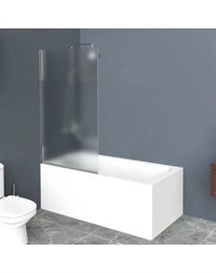 Шторка для ванны 90 см UNO V 1 90 150 P Cr текстурное стекло Belbagno