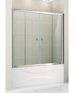 Шторка для ванны Pratico 150 см прозрачное стекло PRATICO VF 2 150 140 C Cr Cezares
