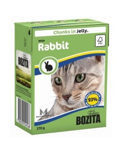 Корм для кошек Кусочки в желе с кроликом конс 370г Bozita