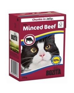 Корм для кошек Кусочки в желе с рубленной говядиной конс 370г Bozita
