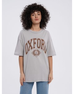 Удлиненная футболка с надписью Oxford Твое