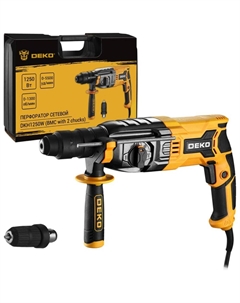Перфоратор DKH1250W в кейсе с дополнительным патроном, 1250 Вт 063-4366 Деко