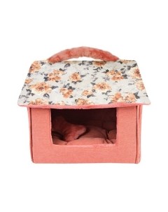 Домик для животных с ручкой Zinnia House розовый 43х36х40см Южная Корея Pinkaholic