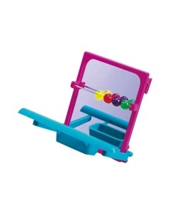 SkyRus Игрушка для птиц Зеркало с бусинками и жердочкой розово голубое 7 5х8 5х6 5см Skyrus игрушки для птиц