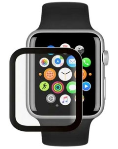 Защитная пленка PMMA для Apple Watch Series 7 41мм черная рамка Deppa