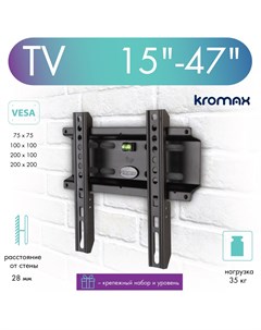 Кронштейн для телевизора настенный фиксированный FLAT 5 new 15 47 до 35 кг Kromax