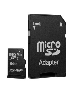 Карта памяти Micro SDXC 64Гб HS TF C1 STD 64G ADAPTER Hikvision