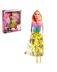 Кукла модель Анжелика с набором платьев обувью и аксессуарами МИКС Nobrand