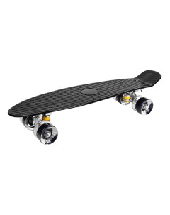 Скейтборд черный с светящимися колесами 56 х 15 см Nobrand