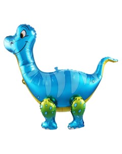Воздушный ходячий шар фольгированный фигурный Динозавр Аллозавр синий 64 см Falali