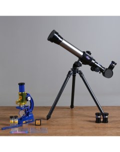 Набор обучающий Юный натуралист Ultra телескоп настольный 20х 30х 40х съемные линзы Nobrand