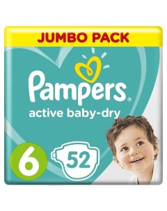 Подгузники Active Baby Dry 6 13 18 кг 52 шт Pampers