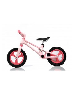 Детский беговел М002БХ c надувными колесами розовый Rivertoys