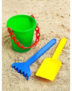 Набор игрушек для песочницы ведёрко лопатка грабельки Соломон