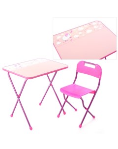 Комплект детской мебели розовый складной ламинированная столешница Nika