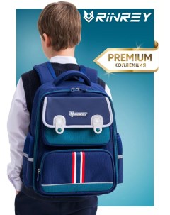Рюкзак детский BACKPACKPREMIUM 39x29x15 см синий зеленый Rinrey
