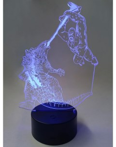 Настольный 3D светильник ночник Годзилла против Конга Godzilla vs Kong 23 см Starfriend