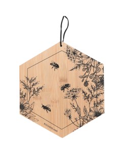 Доска разделочная 25x22 см бамбук шестиугольная Пчелы Honey Kuchenland
