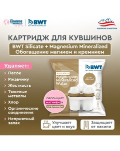 Картридж для фильтра кувшина Обогащение Магнием и Кремнием набор 3 шт Bwt