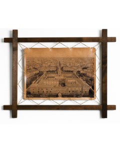 Картина Замок Сфорца Италия гравировка на натуральной коже Boomgift