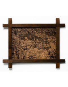 Картина Храм прибежища души гравировка на натуральной коже Boomgift