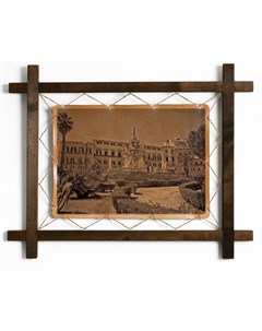 Картина Палаццо Норманни Италия гравировка на натуральной коже Boomgift